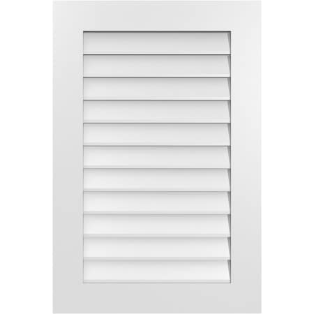 Ekena Millwork Vertical Surface Mount PVC Gable Vent: Non-Functional, w/ 3-1/2"W x 1"P Standard Frame, 24"W x 36"H GVPVE24X3601SN